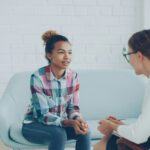 Frau in Psychotherapie