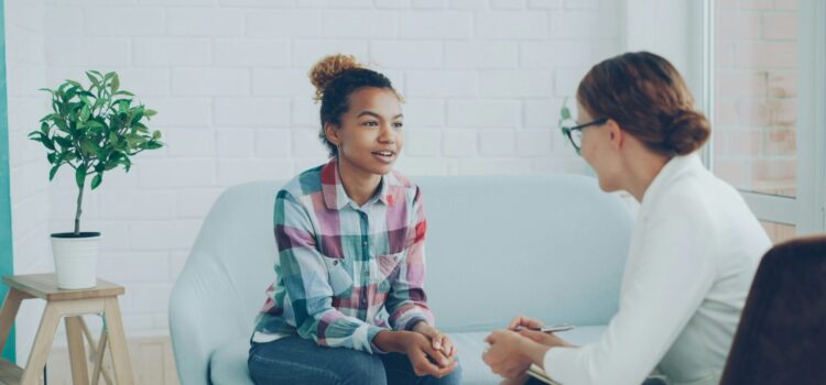 Frau in Psychotherapie
